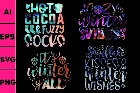 Reviewing the Winter Typography Quote Svg Bundle-4in1 for Stitchers